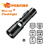 Superfire X60-T Police Military ισχυρός επαναφορτιζόμενος φακός χειρός